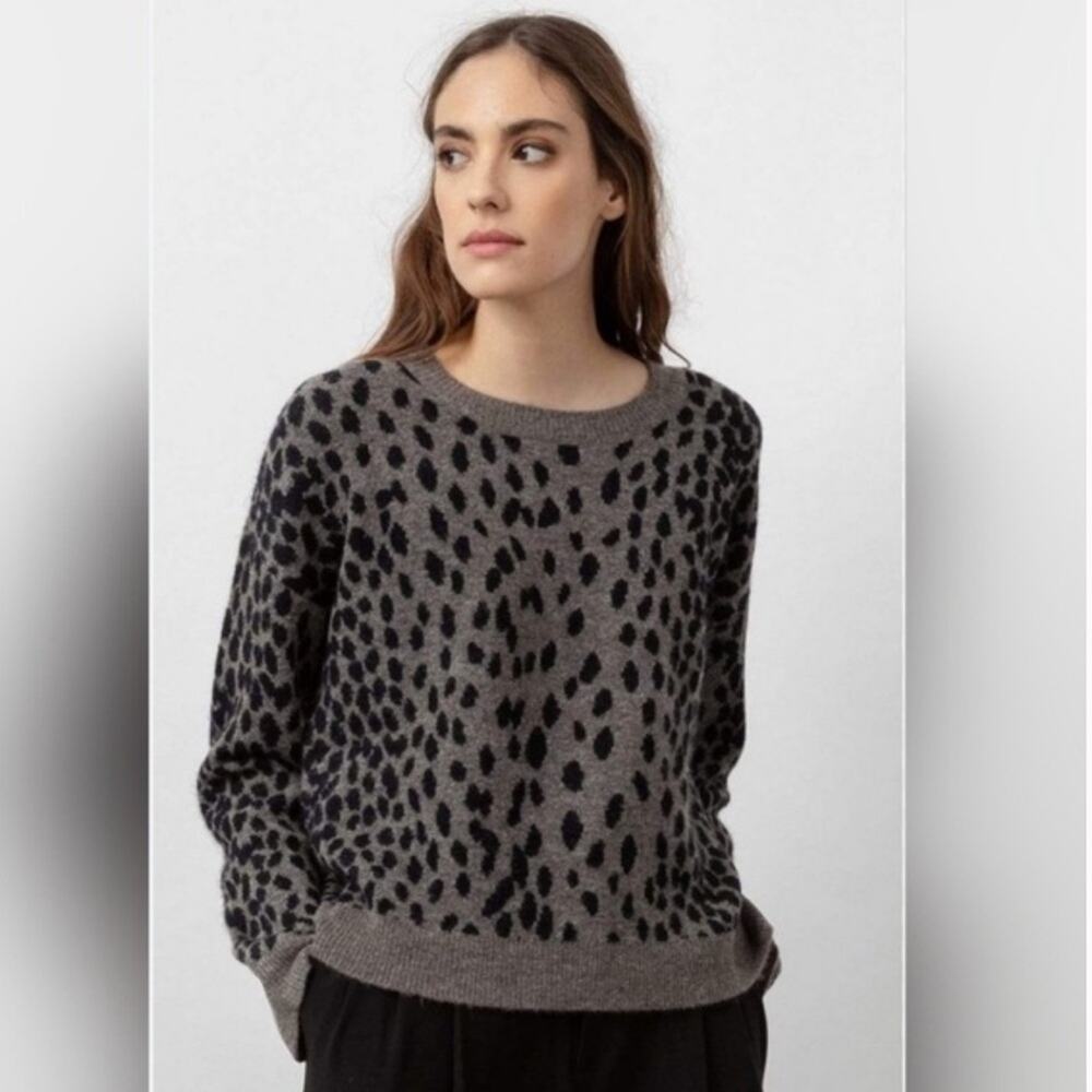 Rails Chance Dalmatian Pullover Crewneck Relaxed Fit Sweater Small Animal Print